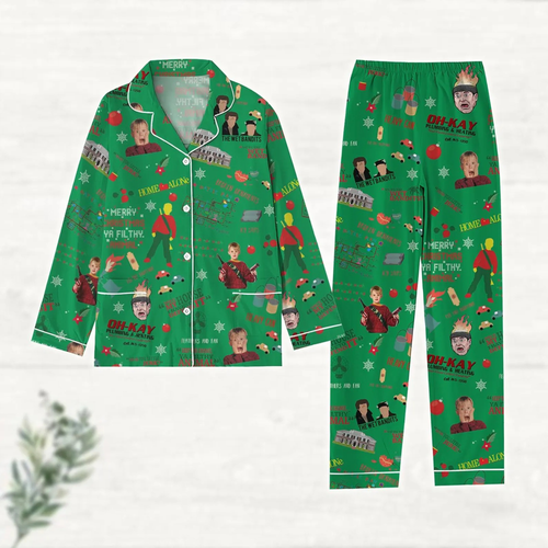 Lunariqwear™ Christmas Holidays In New York Satin Pajama Set