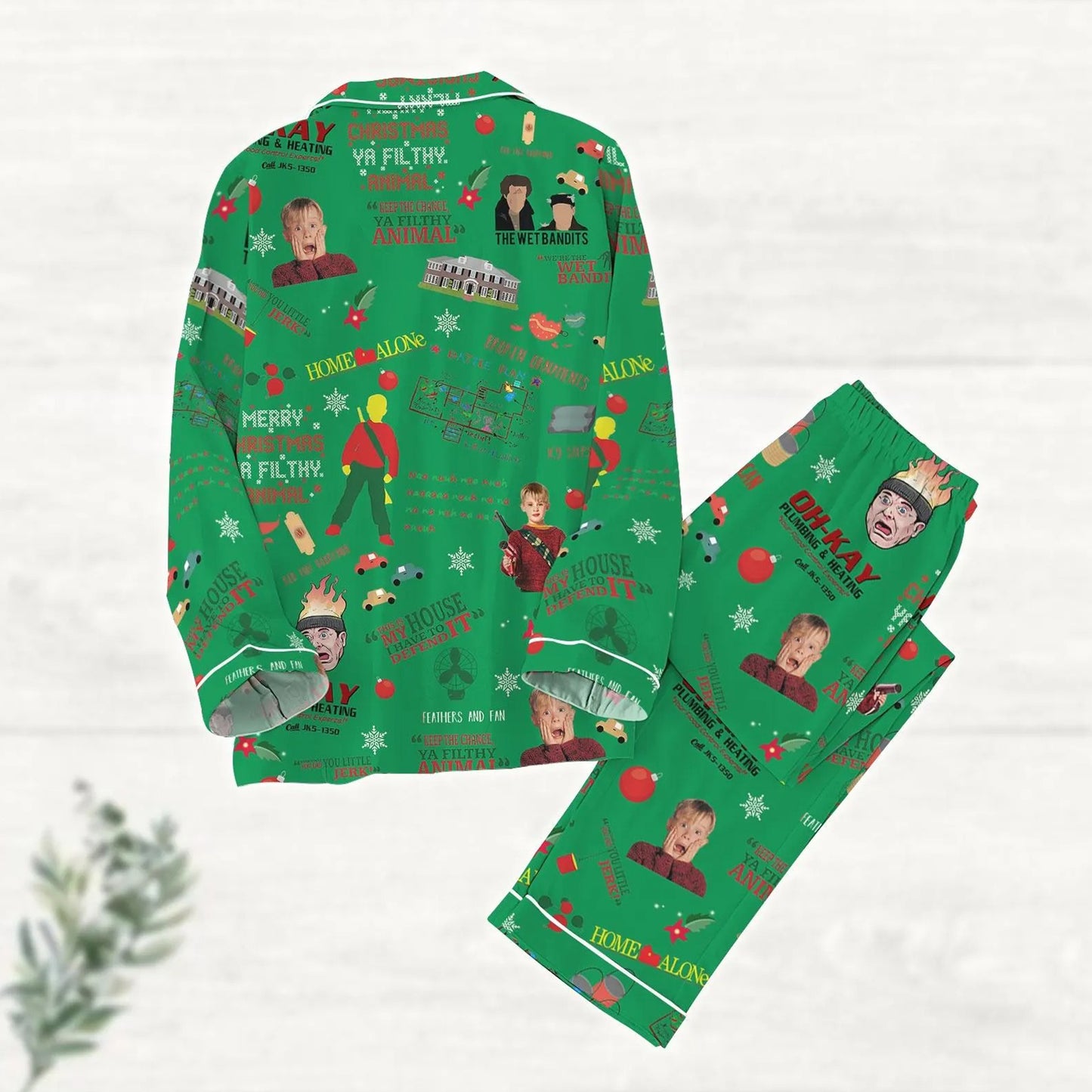 Lunariqwear™ Christmas Holidays In New York Satin Pajama Set