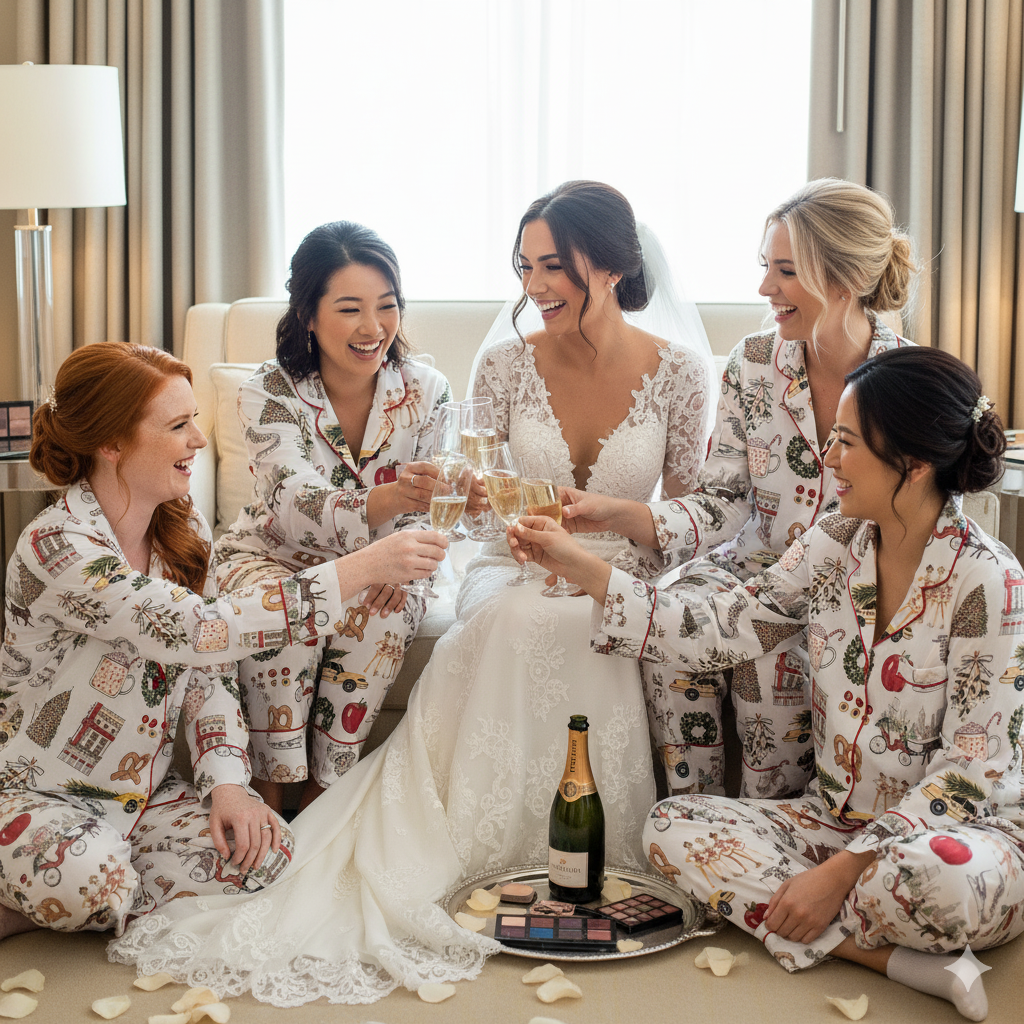 Lunariqwear™ Christmas In New York Satin Pajama Set