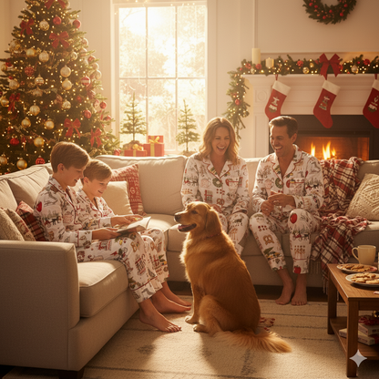 Lunariqwear™ Christmas In New York Satin Pajama Set