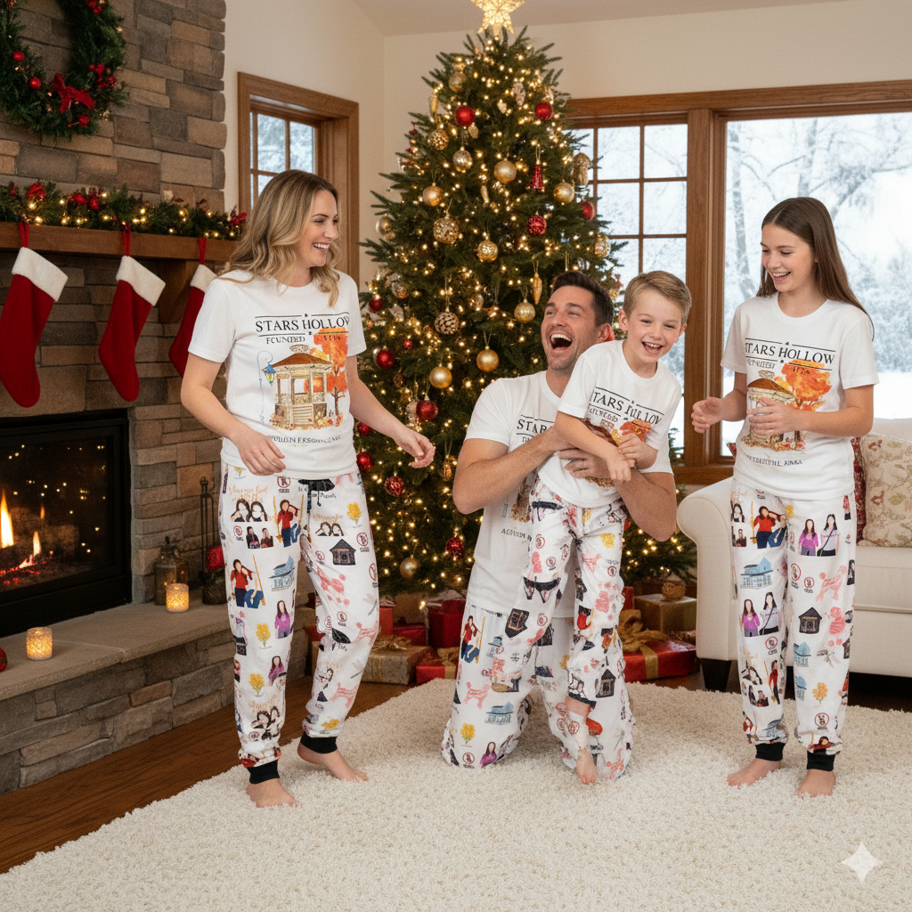 Lunariqwear™ Gilmore Girls Family Christmas Pajamas Set
