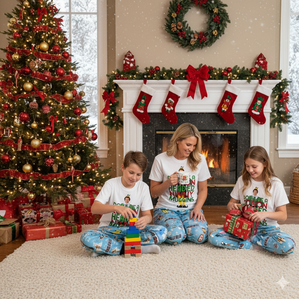 Lunariqwear™ Elf Buddy Christmas Pajamas Set