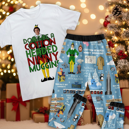 Lunariqwear™ Elf Buddy Christmas Pajamas Set