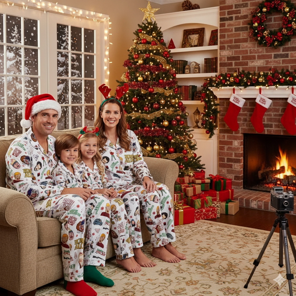 Lunariqwear™ Holiday at Home Family Pajama Set