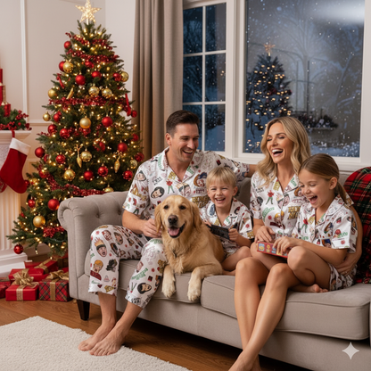 Lunariqwear™ Holiday at Home Family Pajama Set