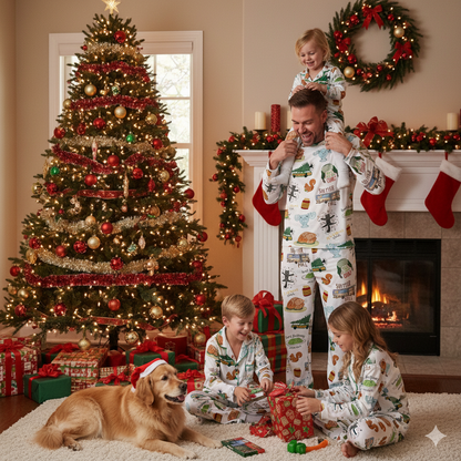 Lunariqwear™ It's A Beaut Clark Christmas Vacation Satin Pajama Set