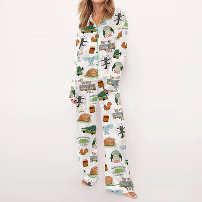 Lunariqwear™ It's A Beaut Clark Christmas Vacation Satin Pajama Set