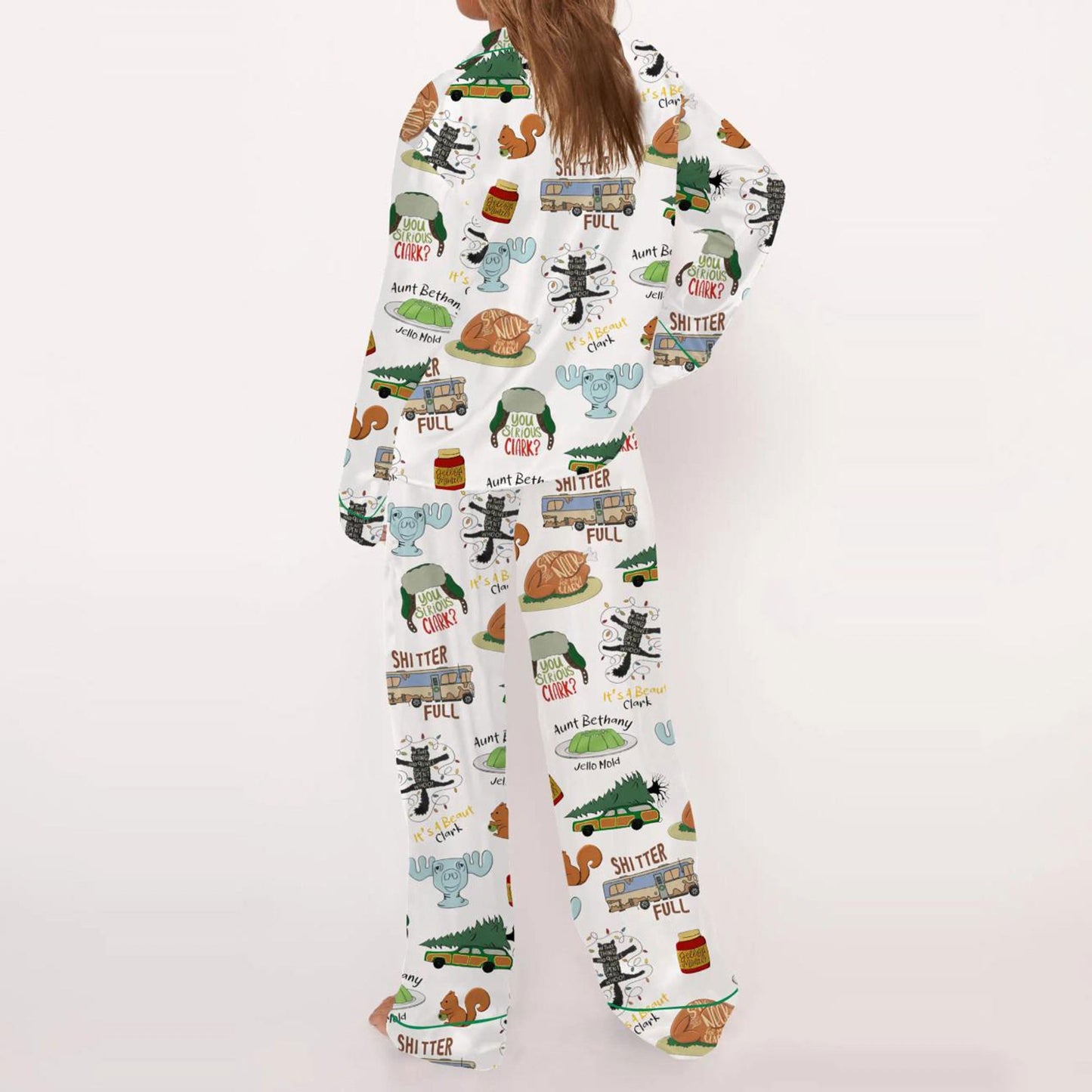 Lunariqwear™ It's A Beaut Clark Christmas Vacation Satin Pajama Set