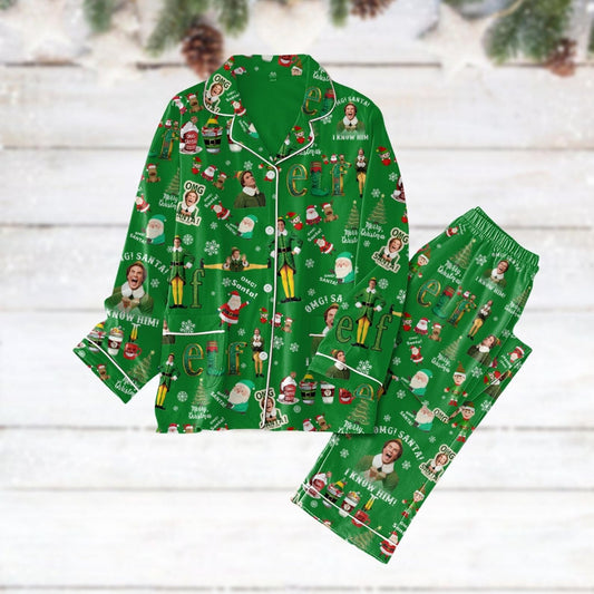 Lunariqwear™ Elf Christmas Pajamas Set