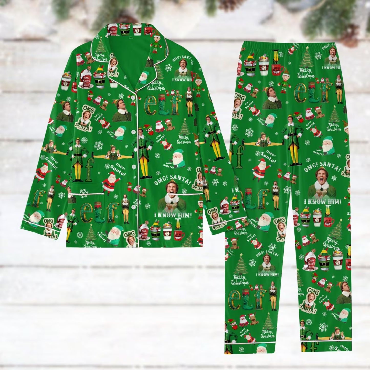 Lunariqwear™ Elf Christmas Pajamas Set