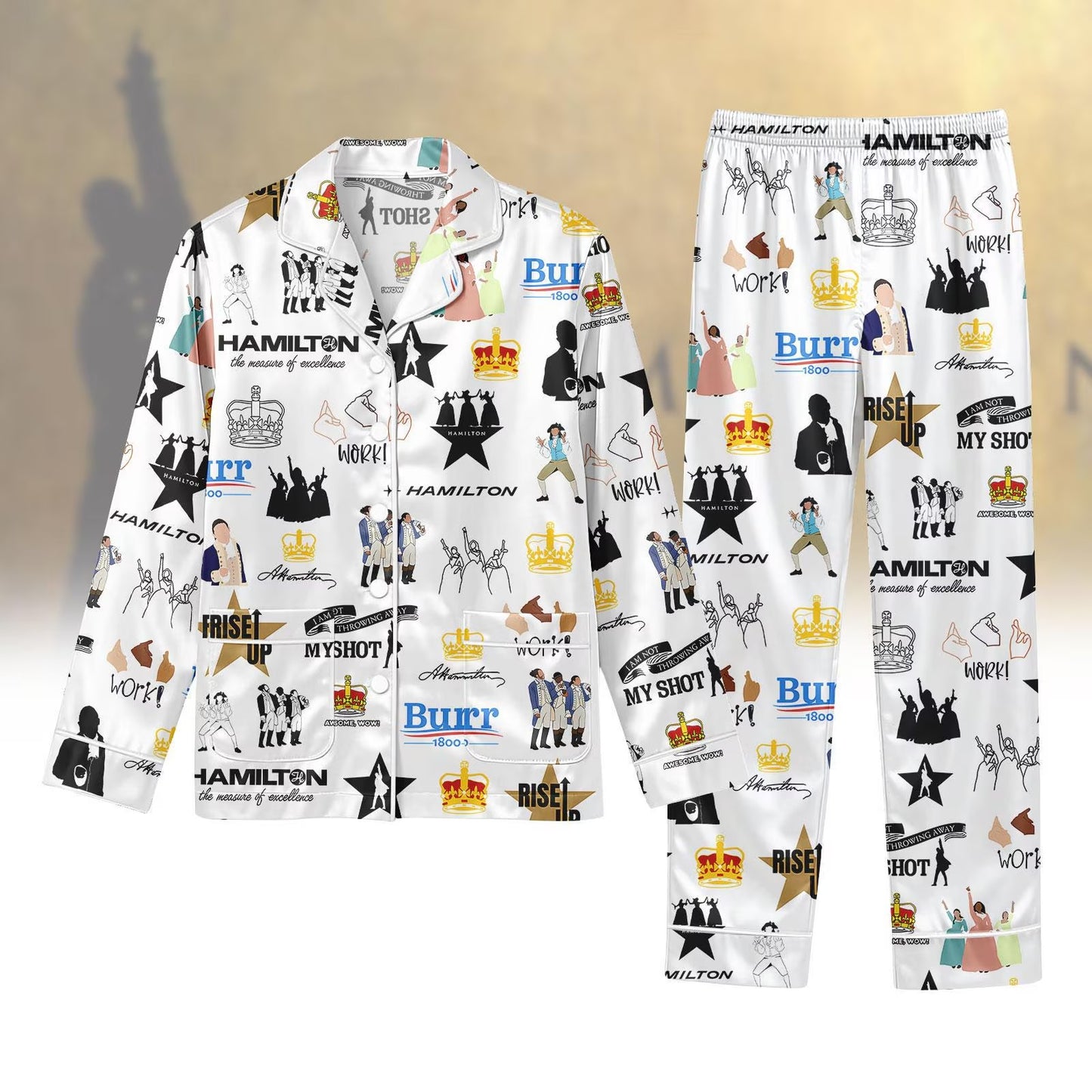 Lunariqwear™ Hamilton Musical Short-Sleeve Pajama Set