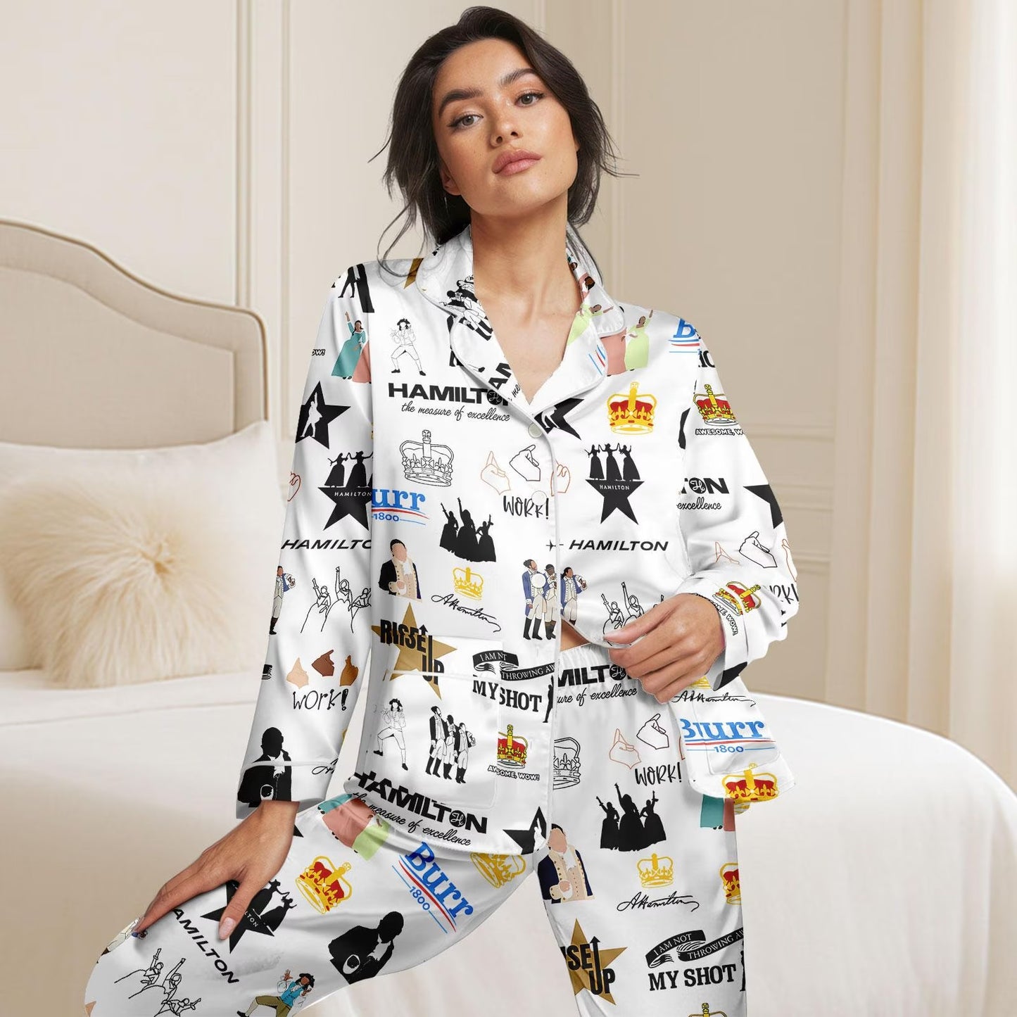 Lunariqwear™ Hamilton Musical Short-Sleeve Pajama Set