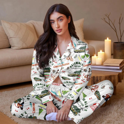 Lunariqwear™ Christmas Vacation Satin Pajama Set