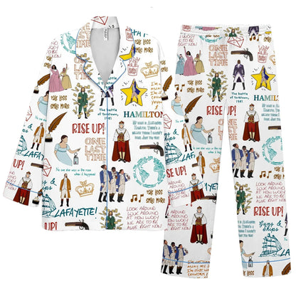 Lunariqwear™ Hamilton Musical Satin Pajama Set