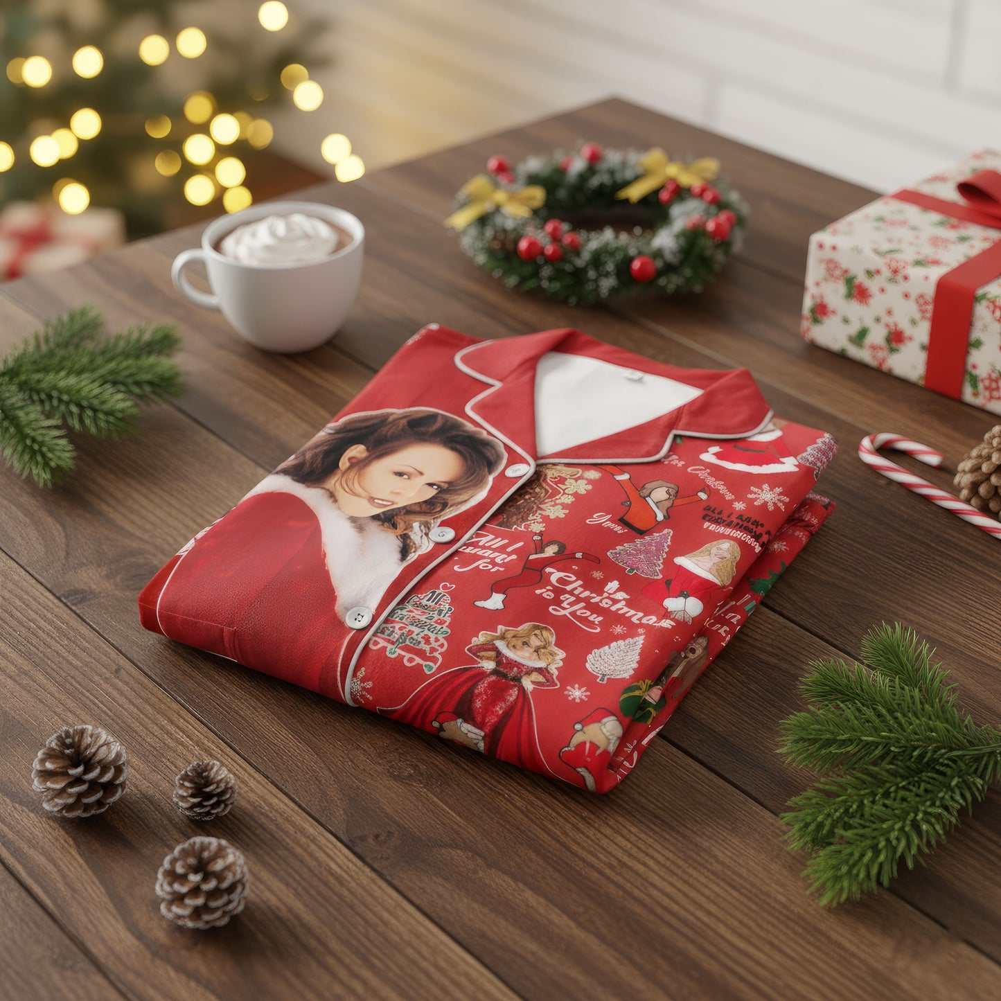 Lunariqwear™ Mariah Carey All I Want For Christmas Is You Pajamas Set