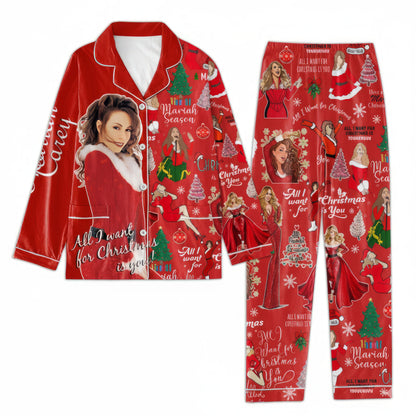 Lunariqwear™ Mariah Carey All I Want For Christmas Is You Pajamas Set