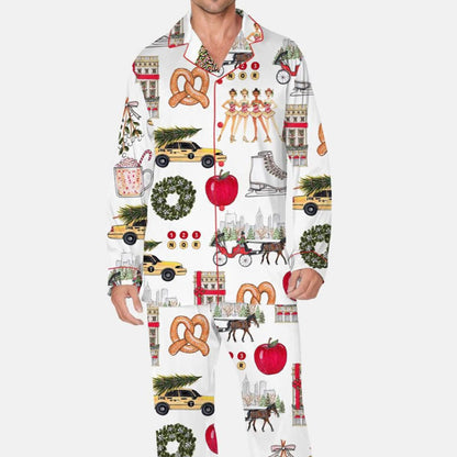 Lunariqwear™ Christmas In New York Satin Pajama Set